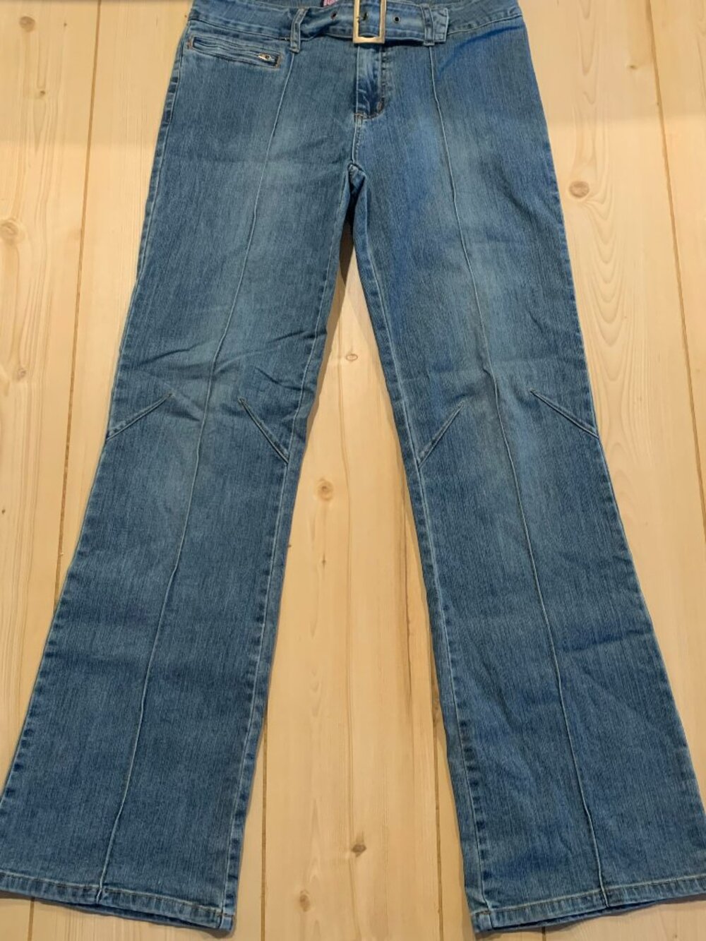 Vintage Y2K 2000s Bubblegum Denim Flared Blue Jeans Preppy Retro Women's 15/16